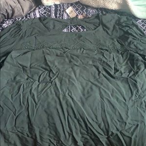 Loft Plus Size Green Shirt